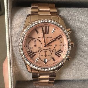 MICHAEL KORS MK7242 BRAND NEW Lexington Pavé Rose Gold-Tone Watch